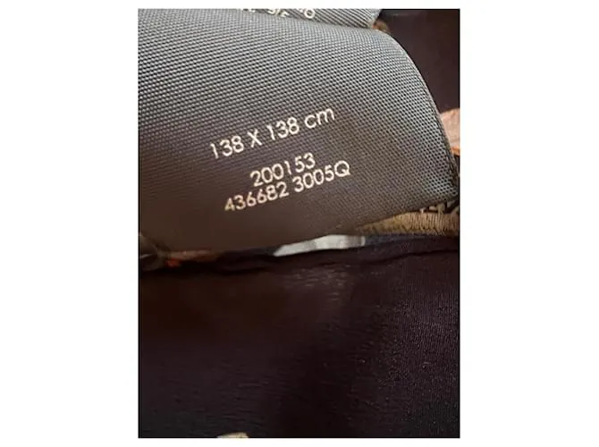 Alexander Mcqueen Pañuelo de seda colección Obsession Multicolor Azul oscuro 