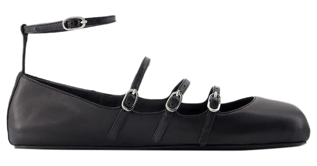 Bailarinas Cage - Alexander McQueen - Piel - Negro 