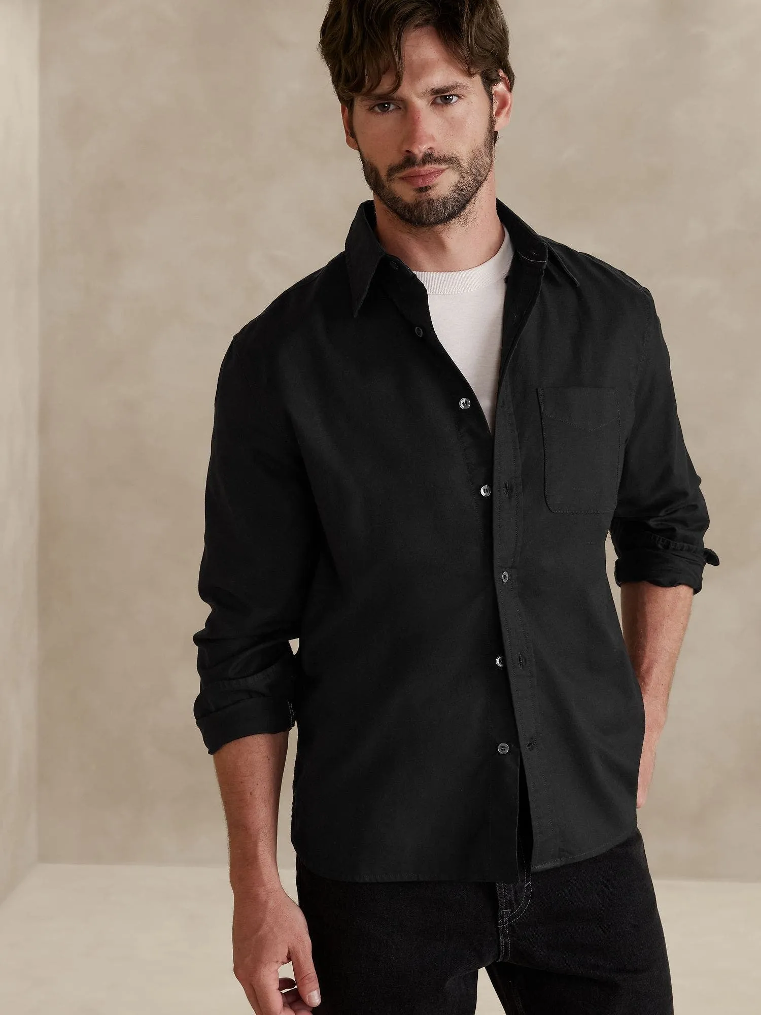 BANANA REPUBLIC CAMISA HOMBRE UNTUCKED OXFORD