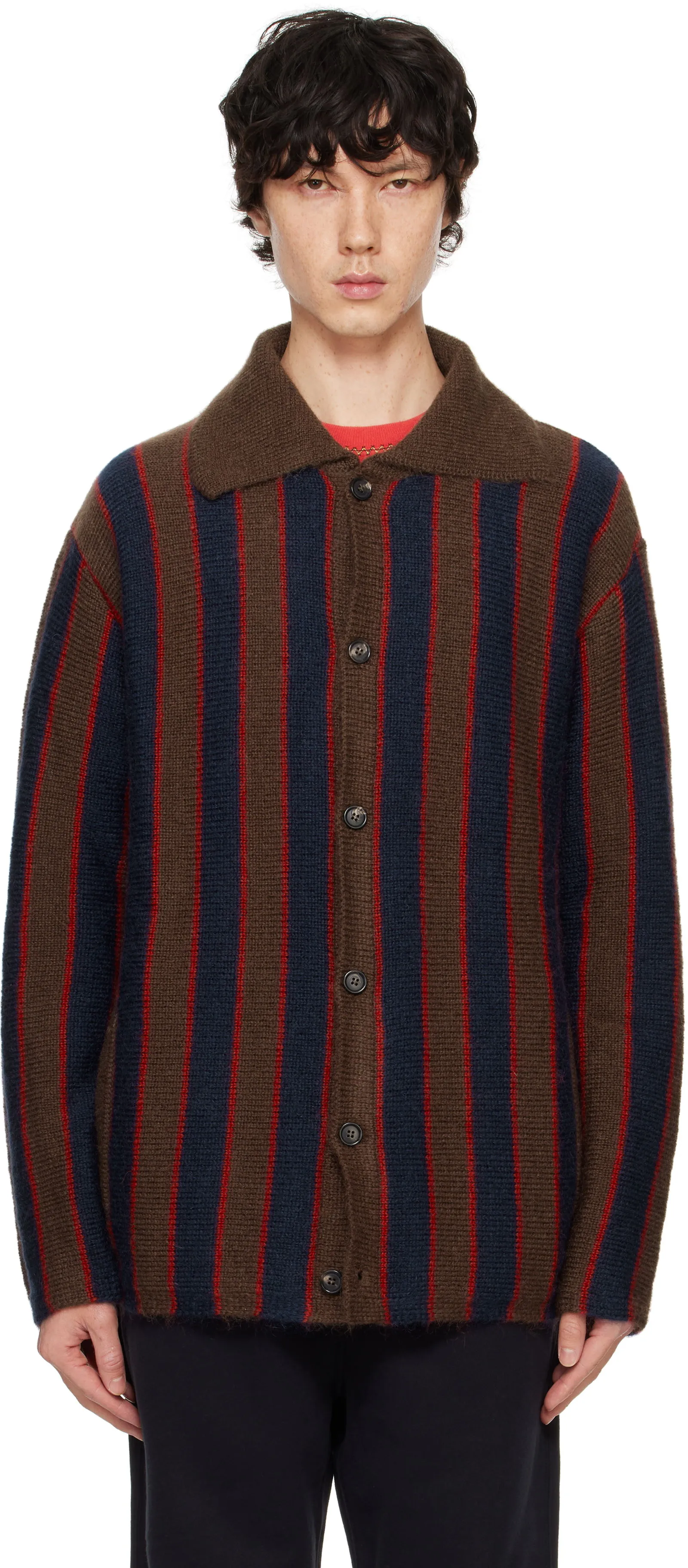 Bode Mohair Stripe Cardigan