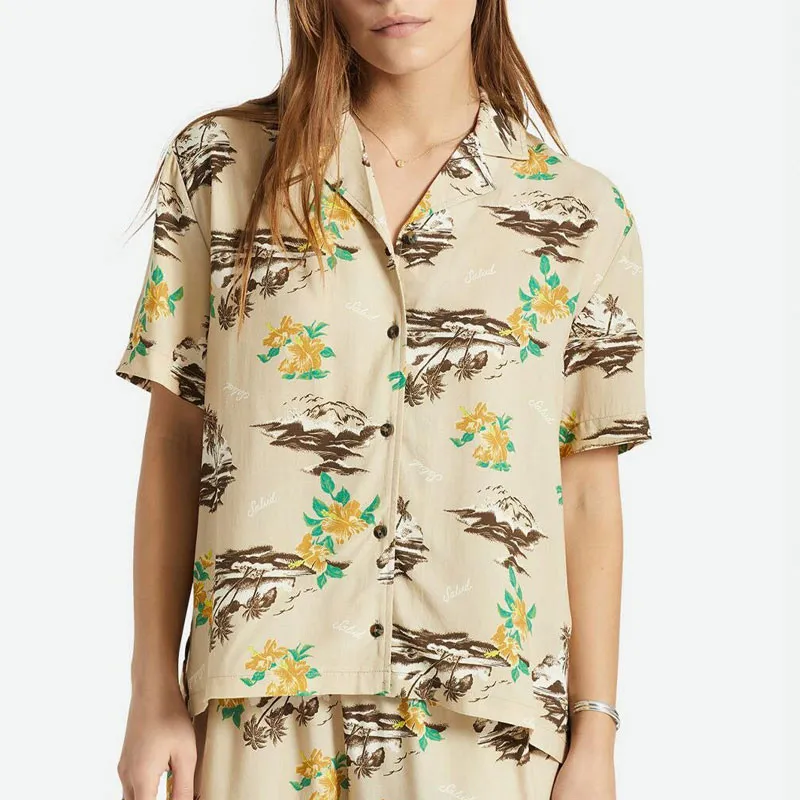 Camisa Brixton: Bunker Paradise SS Wvn (Safari)