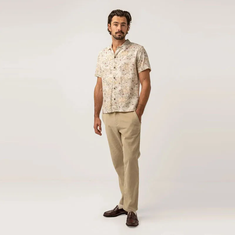 Camisa Rhythm: Malia Linen SS Shirt (Natural)