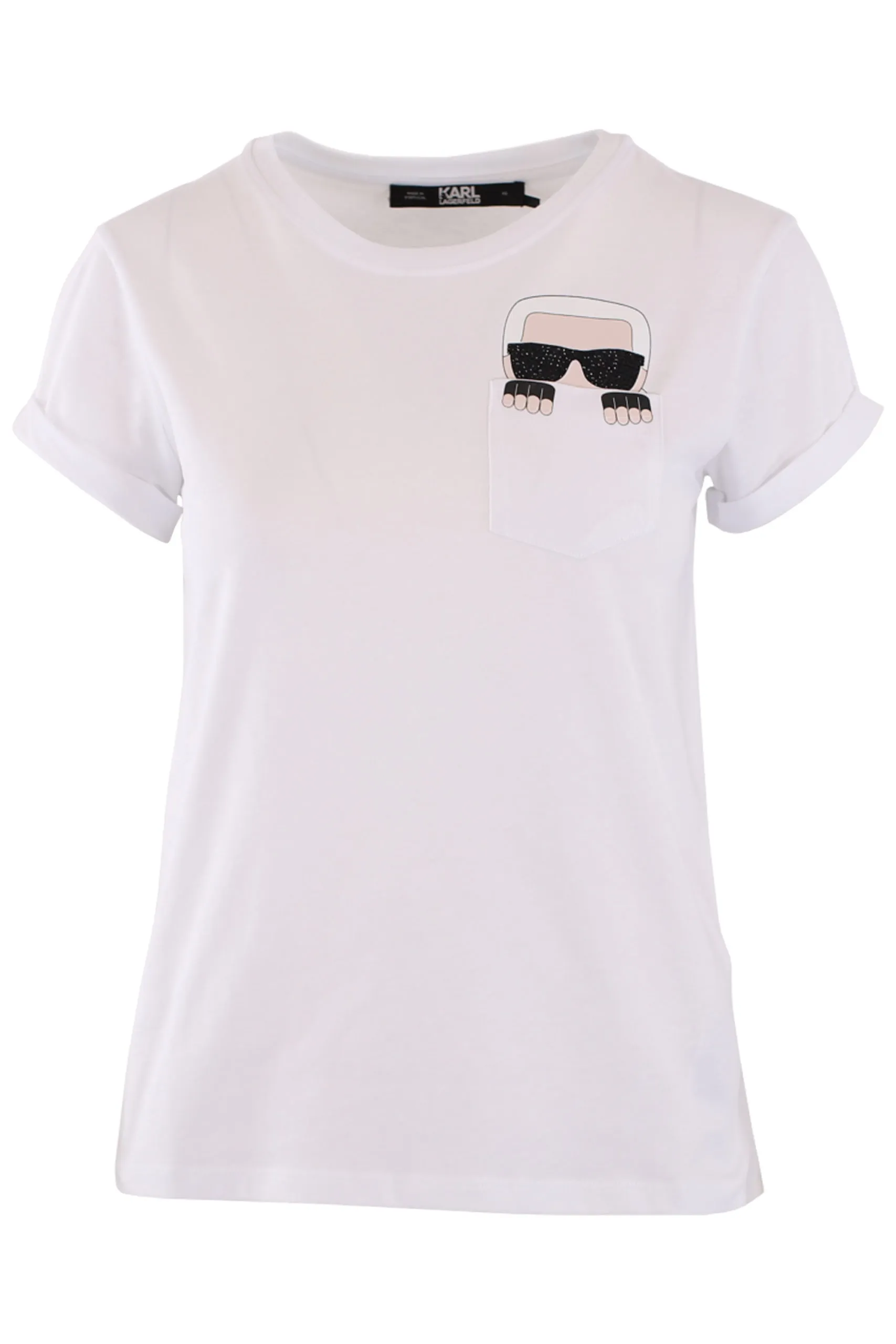 Camiseta blanca con logo y bolsillo