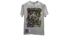Camiseta de algodón blanco con diseño de fiesta en el bosque de Alexander Mcqueen 