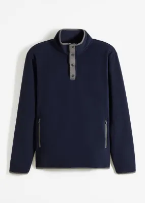 Camiseta de tejido polar con cuello alto Azul marino