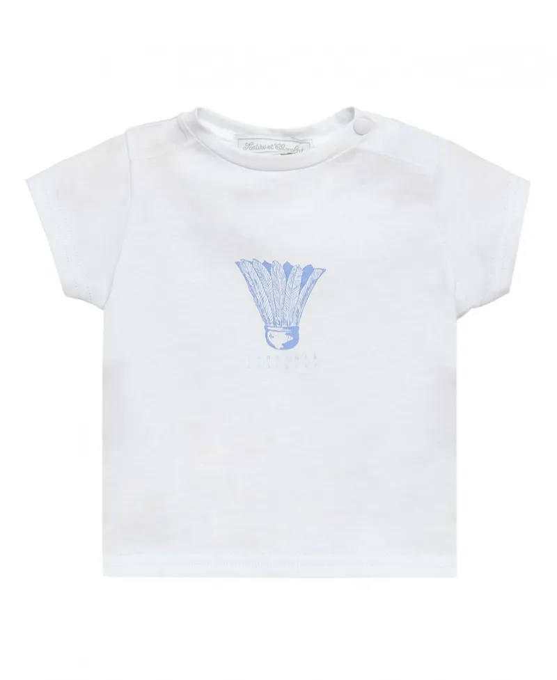 Camiseta Niño TARTINE ET CHOCOLAT Volante Pluma Azul
