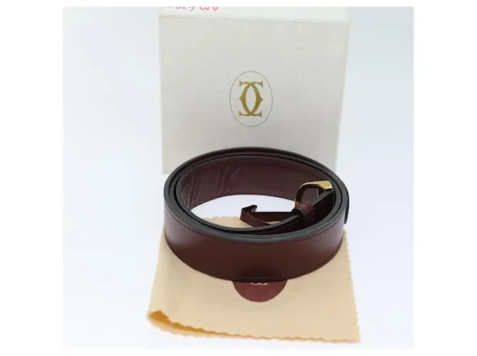 CARTIER Cinturón Cuero 39.8"" Rojo Auth am6240 Roja 
