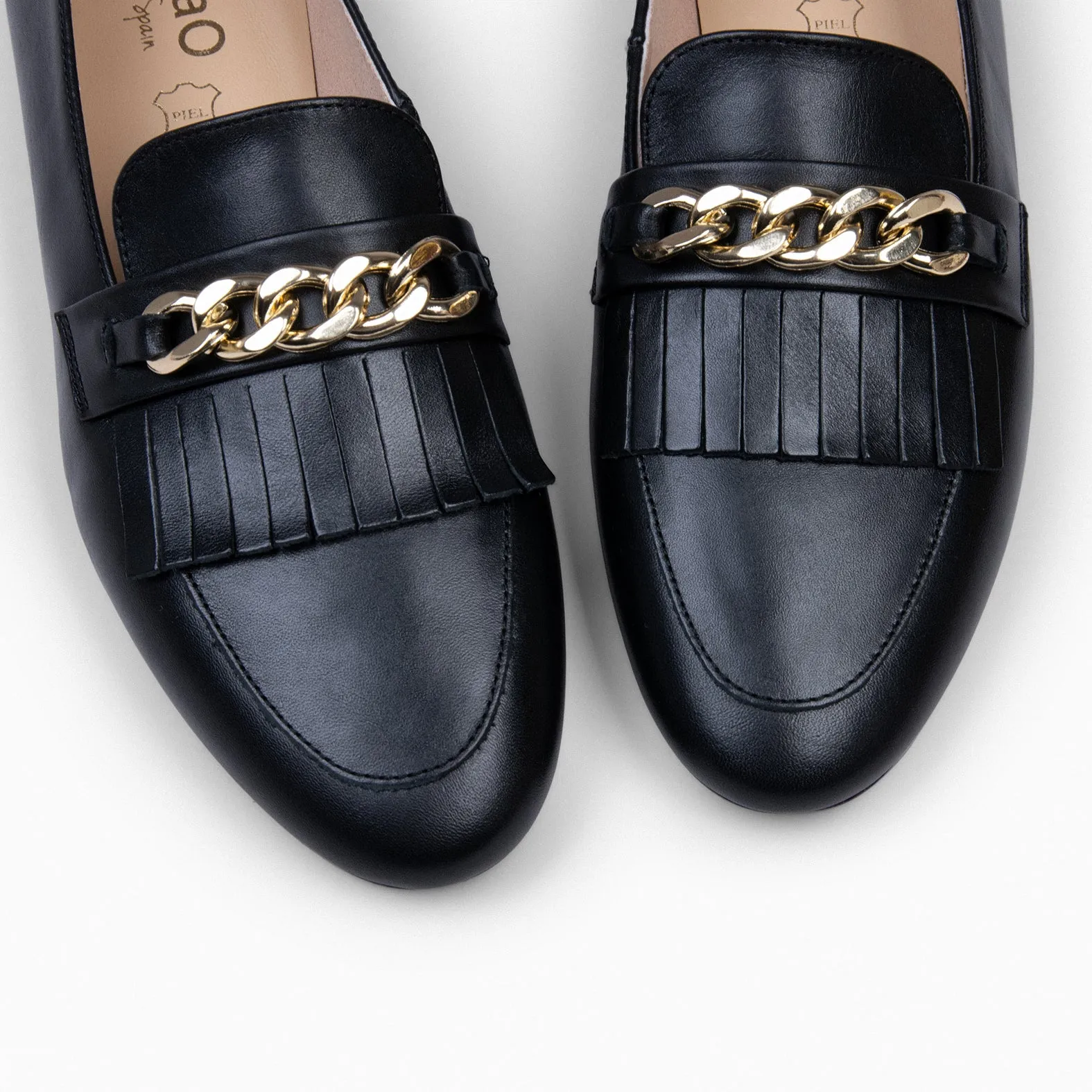 CHAIN - Mocasines elegantes de mujer NEGRO