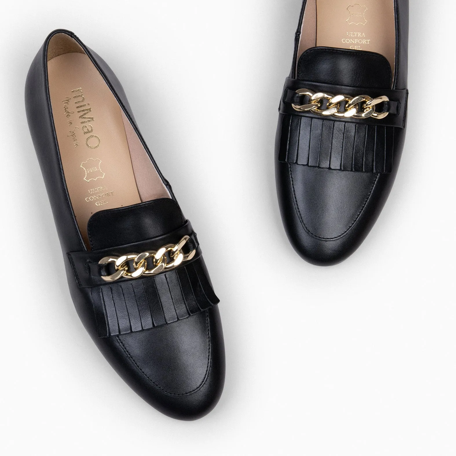 CHAIN - Mocasines elegantes de mujer NEGRO