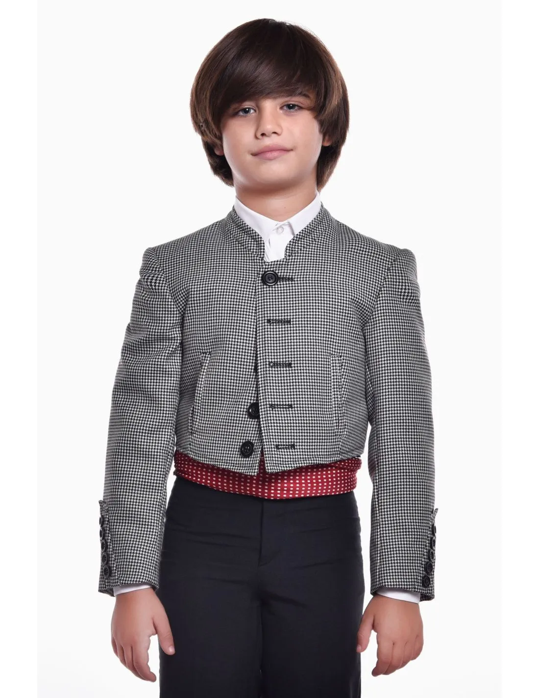 CHAQUETA CAMPERA SARGA LANA PATA DE GALLO TRAJE CORTO NIÑO