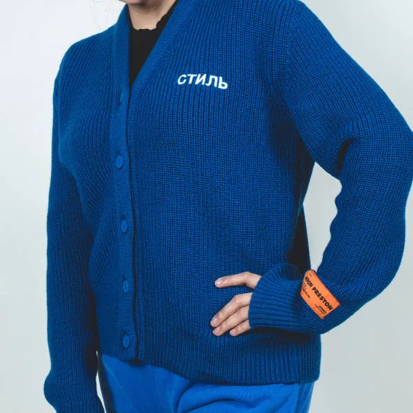 CTNMB KNIT CARDIGAN BLUE WHITE
