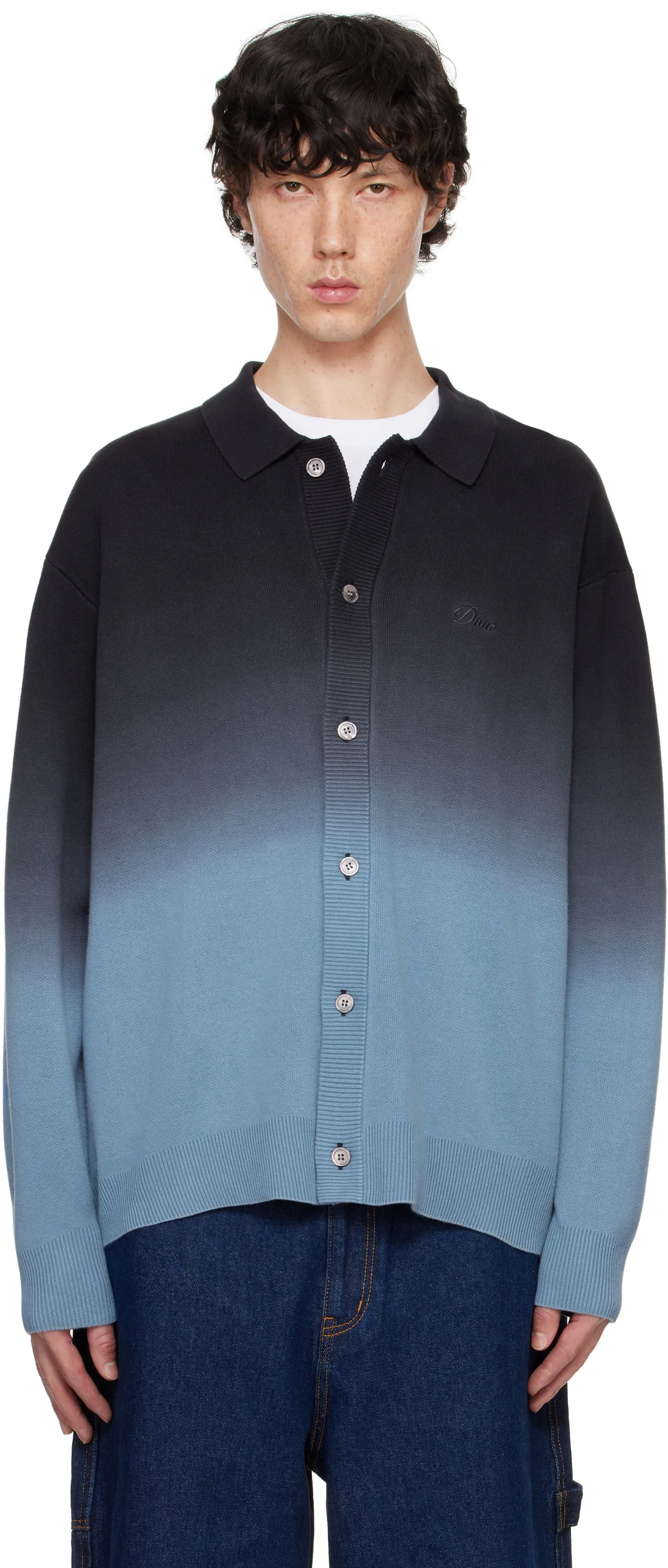 Dime Blue Dipped Cardigan