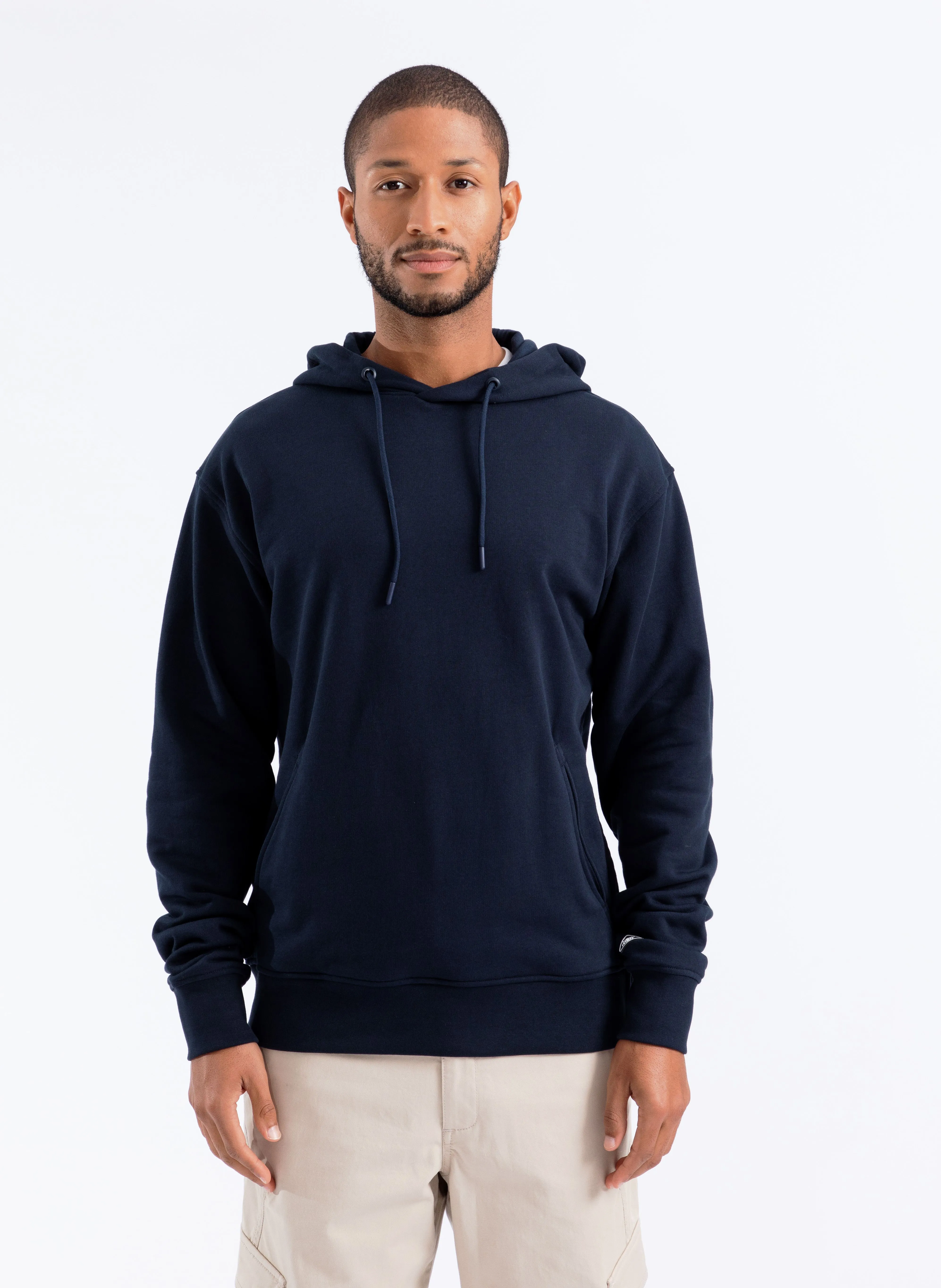 EVASION - Sudadera holgada de algodón con capucha en azul