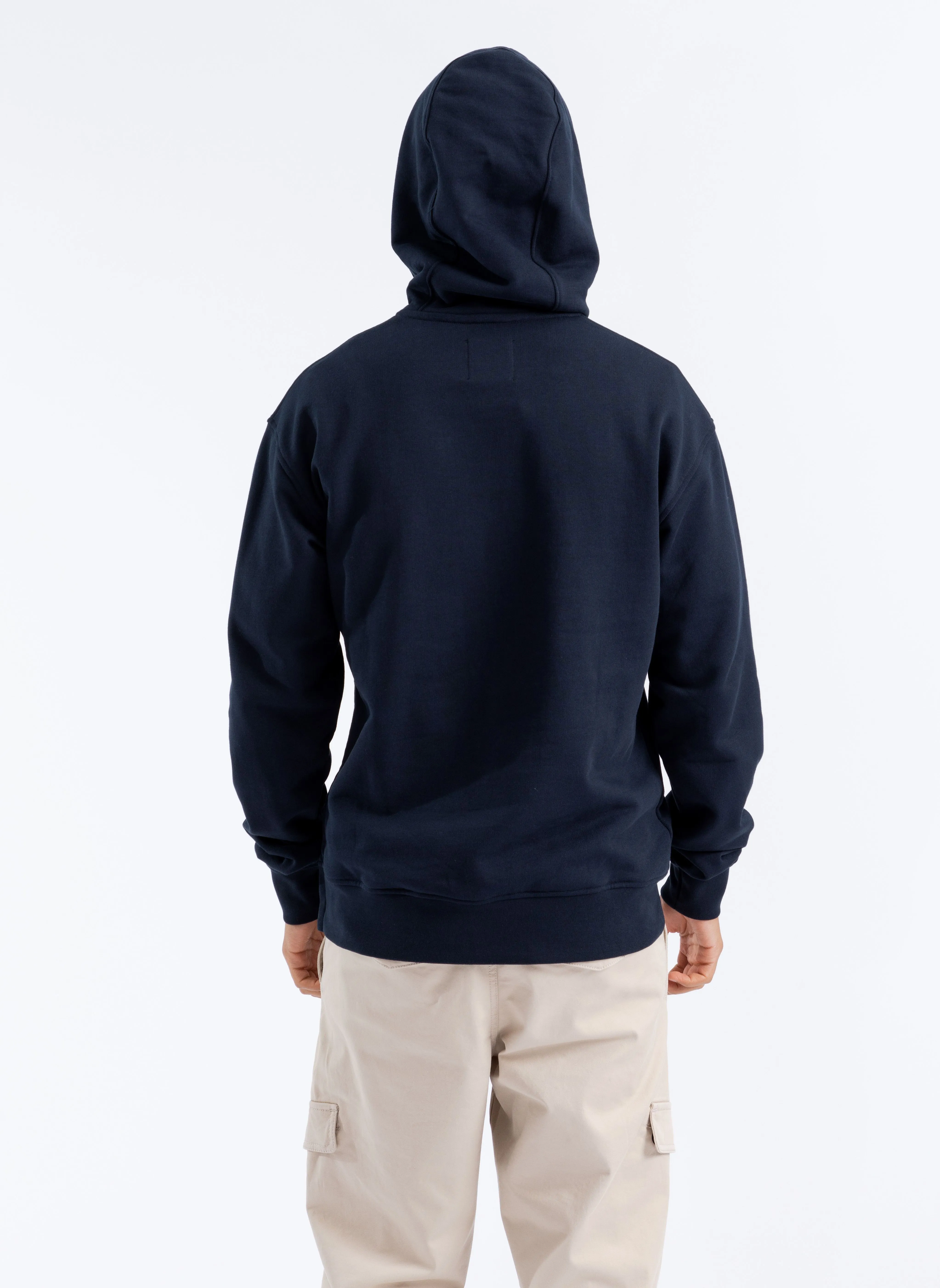 EVASION - Sudadera holgada de algodón con capucha en azul