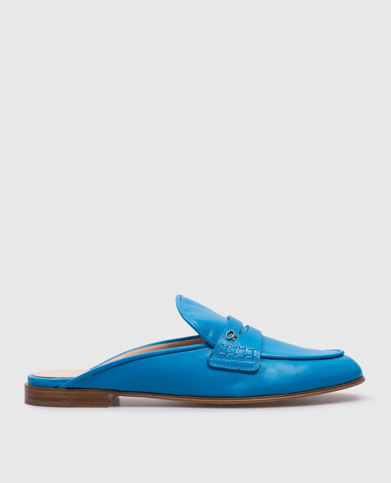 Gianvito Rossi Florio blue leather mules