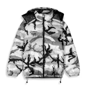 GRIMEY Chaqueta  FOLLOW THE DOLLAR CAMO HOOD PUFFER JACKET  camo blanco