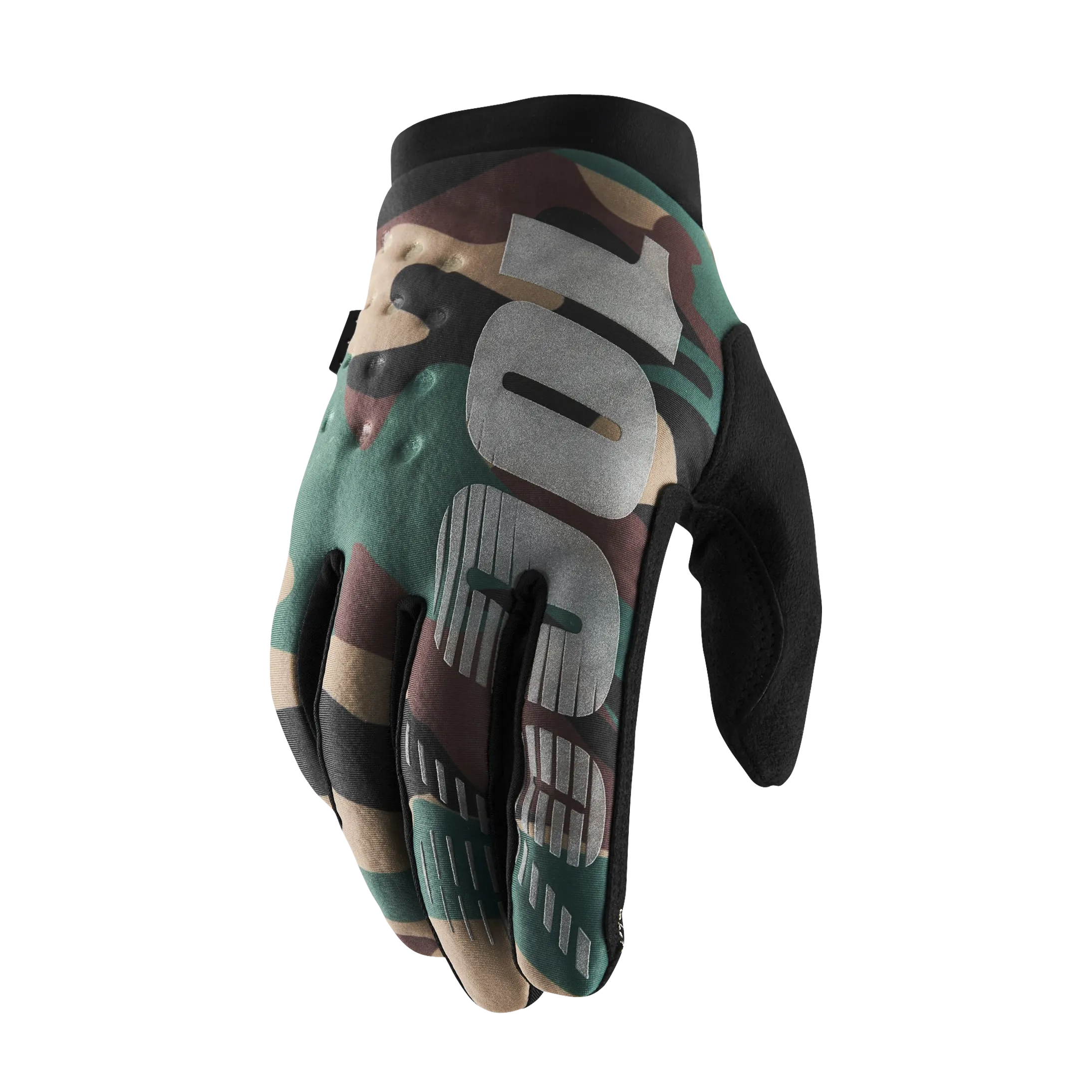 Guantes de Cross 100% Brisker Camuflaje-Negro