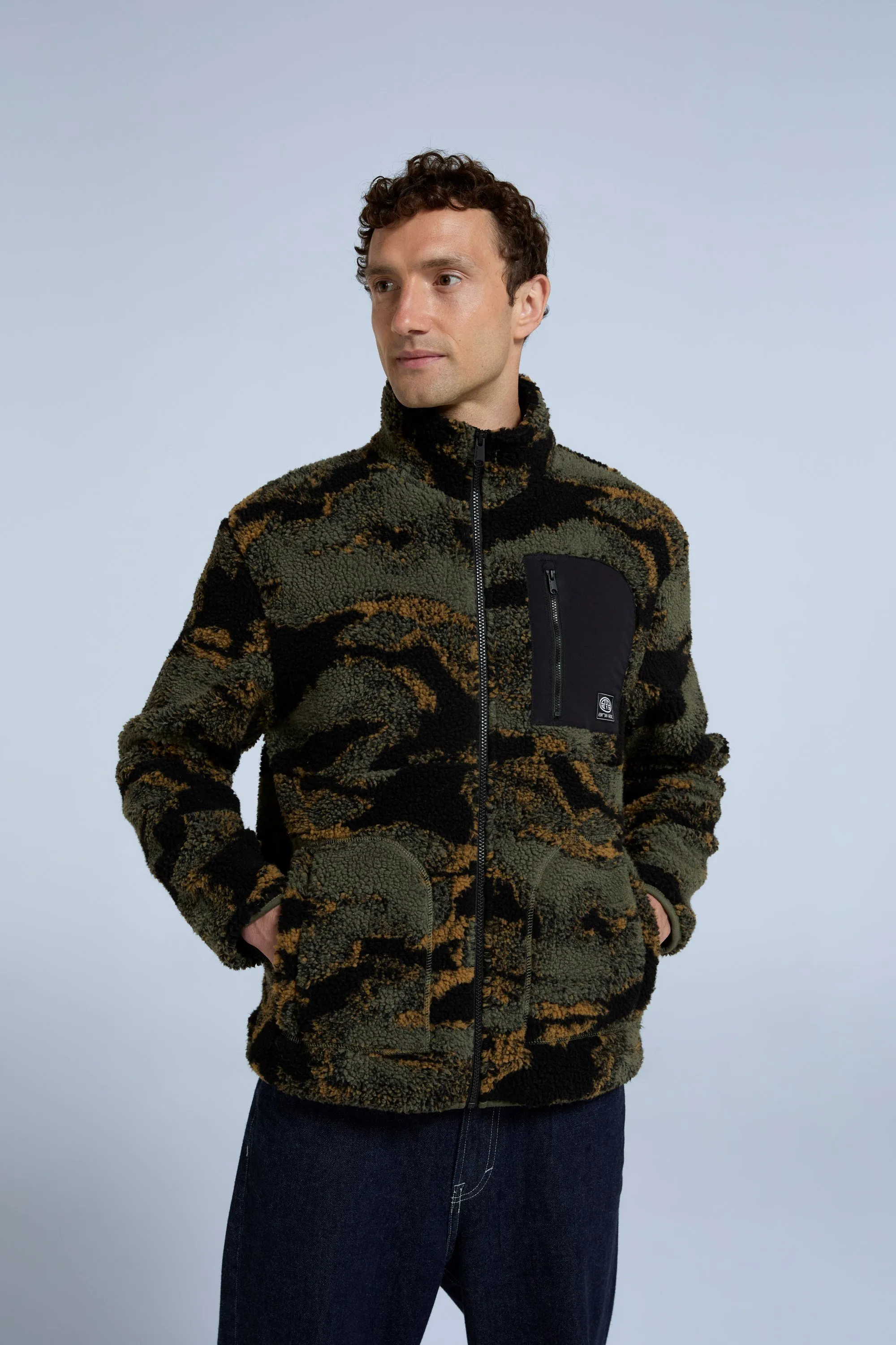 Hennie chaqueta de borrego estampada para hombre