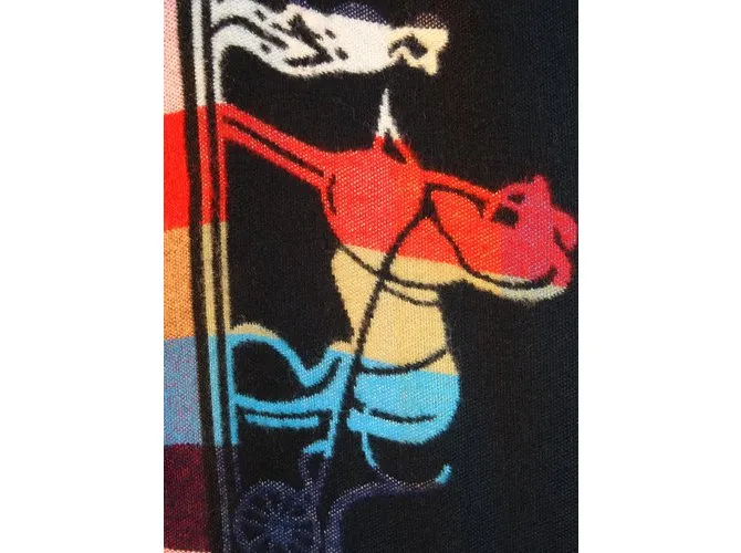 Hermès Bufanda Negro Roja Azul Beige 