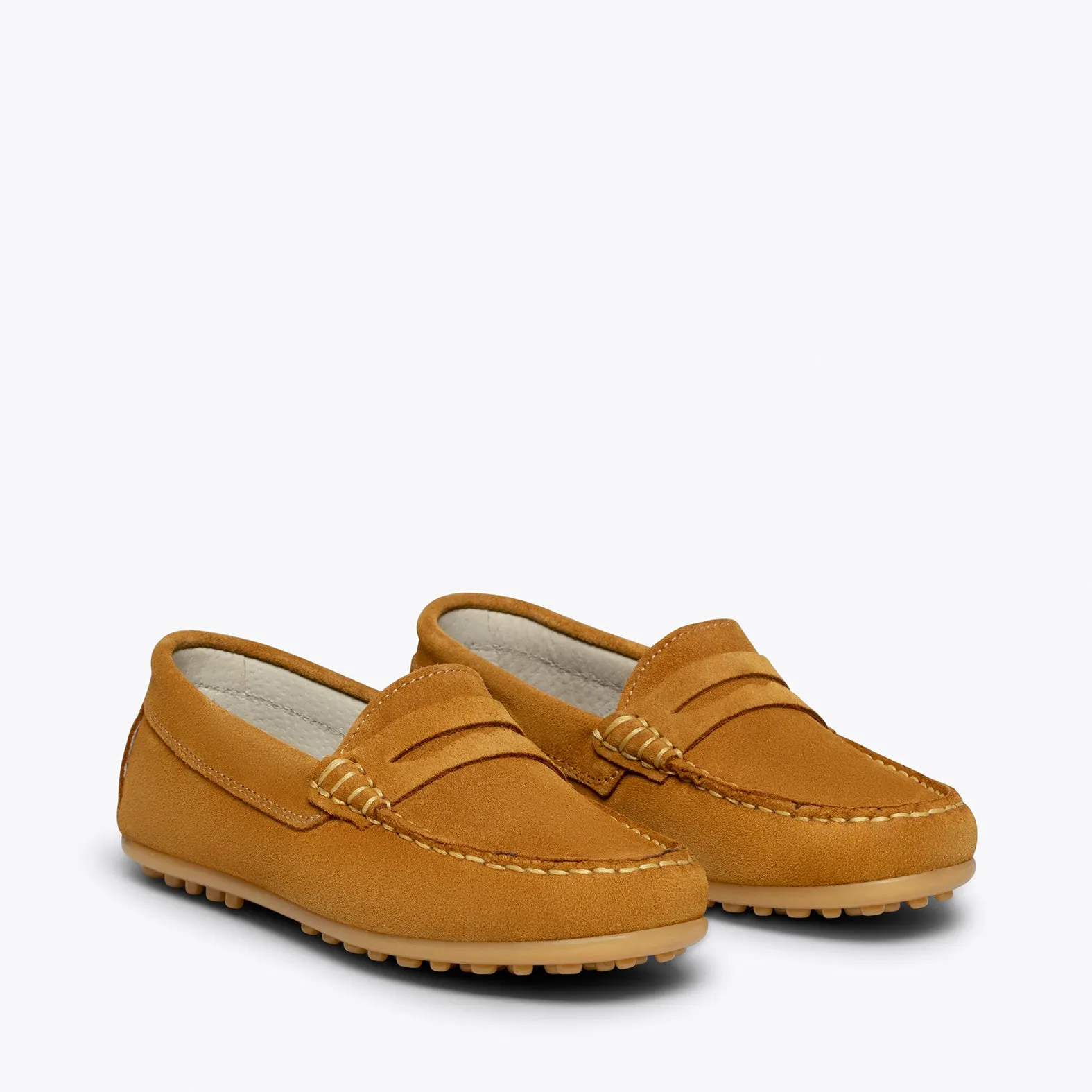 MOCASÍN Mocasines CAMEL para niños de piel