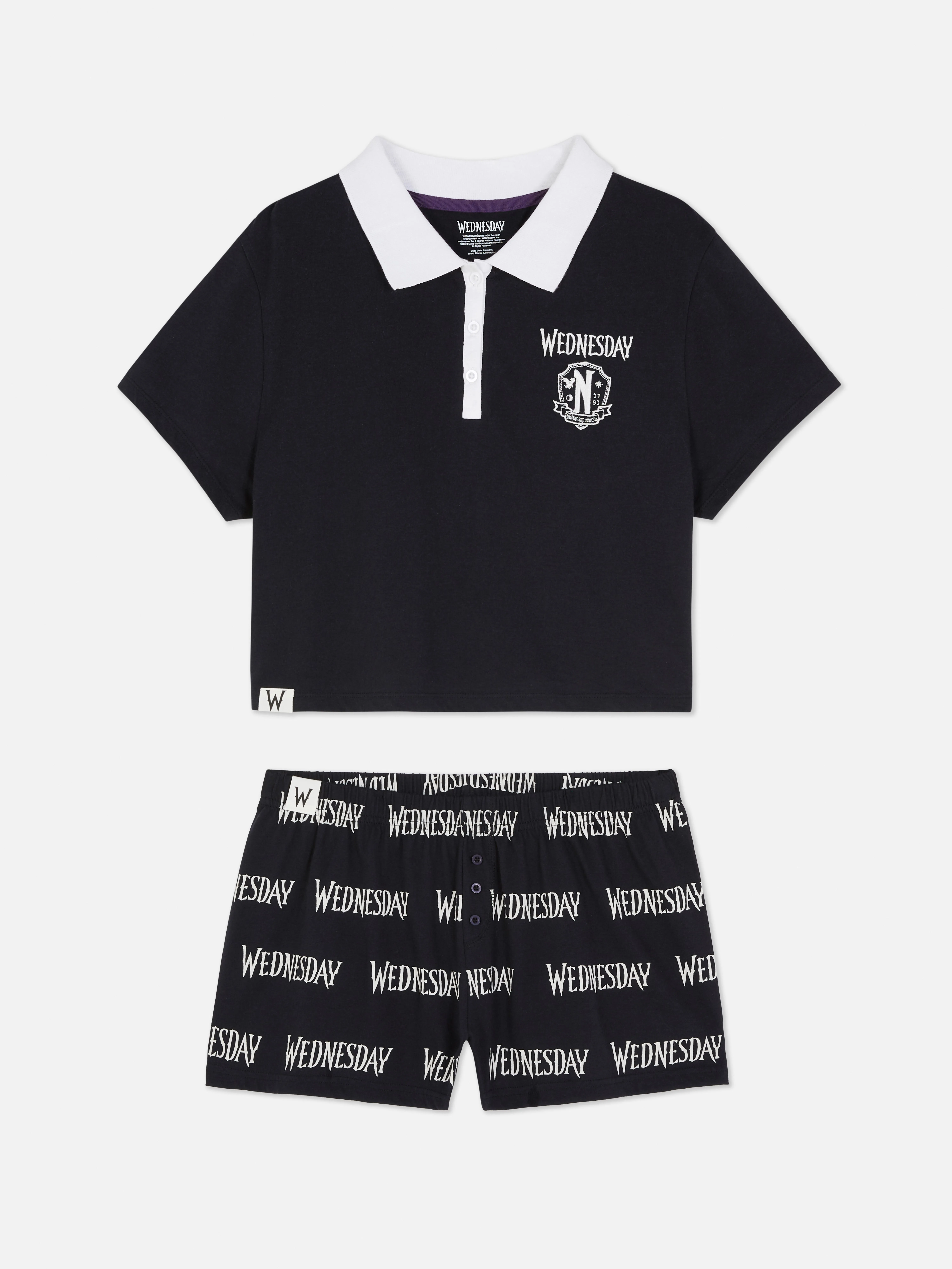 Pijama corto de Miércoles Addams