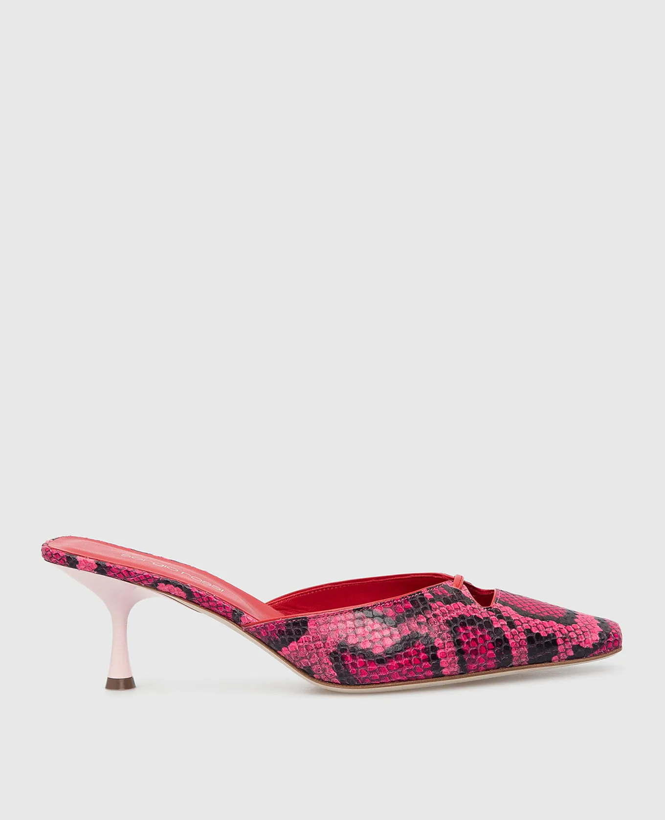 Sergio Rossi Pink leather mules "Grazie"