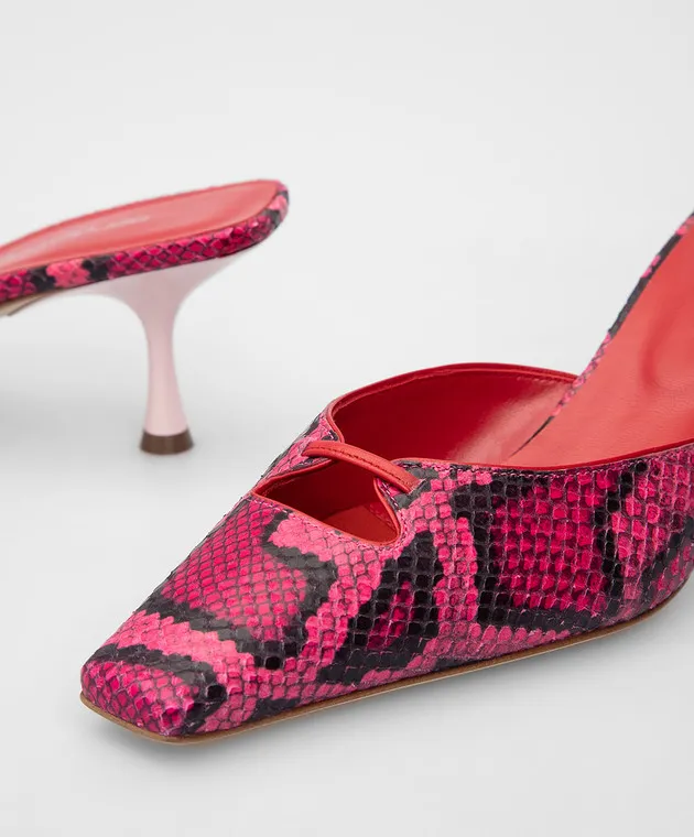 Sergio Rossi Pink leather mules "Grazie"