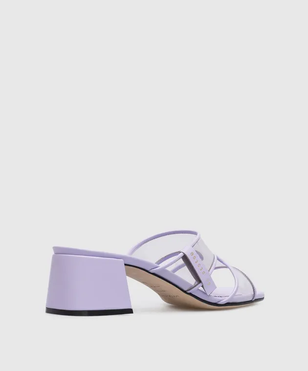 Sergio Rossi Purple Lunettes mules with transparent inserts