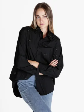 Solada Camisa de mujer oversize con detalles joya