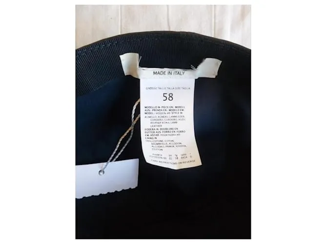 SPORTMAX nueva gorra de béisbol de cuero real Azul oscuro 