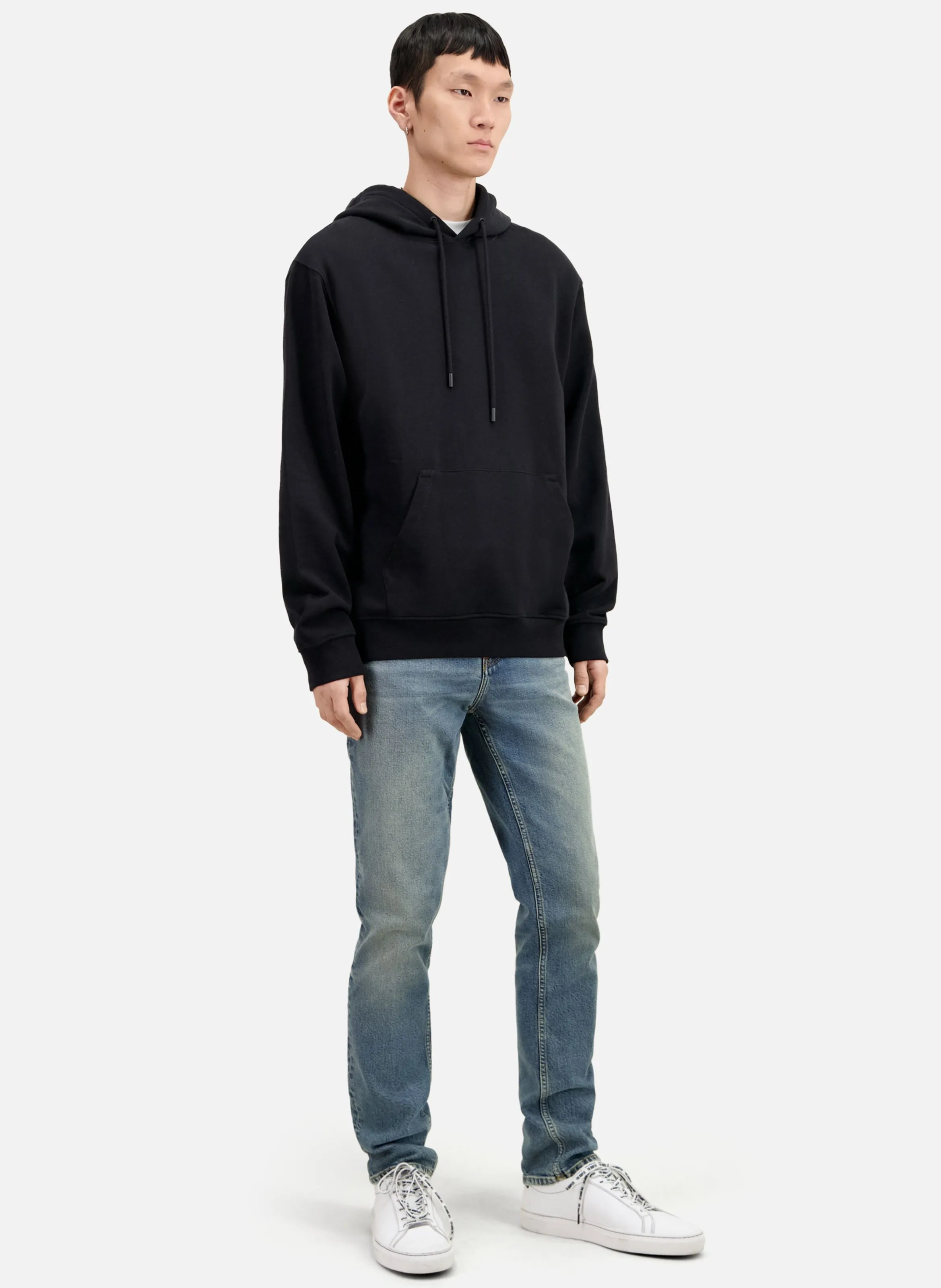 Sudadera de algodón con capucha en negro
