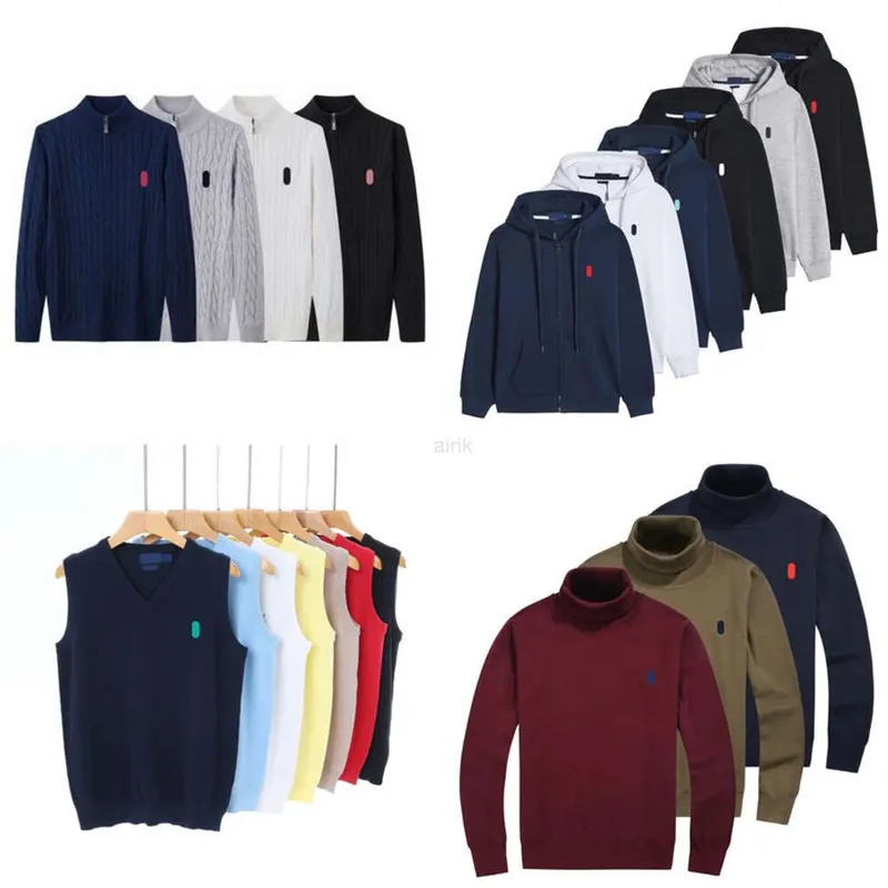 Sweater de suéteres para hombres diseñador Sweater Polo Sweater Sweater Zip Halk Capkie Knit Fashion Fashion Horse Horse Polo Me