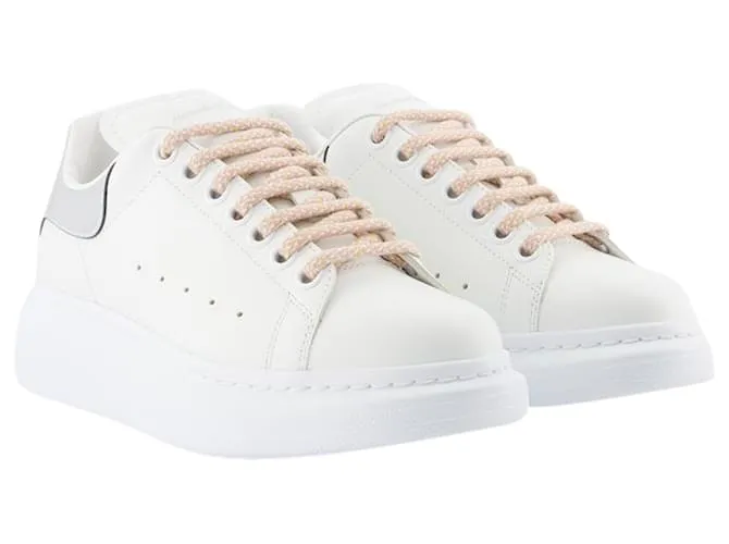 Zapatillas oversize - Alexander Mcqueen - Piel - Blanco/plata 