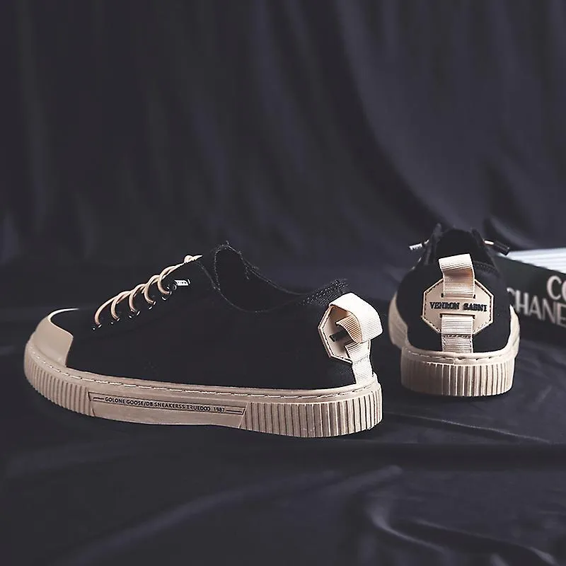 Zapatos de lona para hombre Zapatillas de moda Zapatos de tenis de tapa baja Cordones hasta zapatos casuales 3Dhhh3